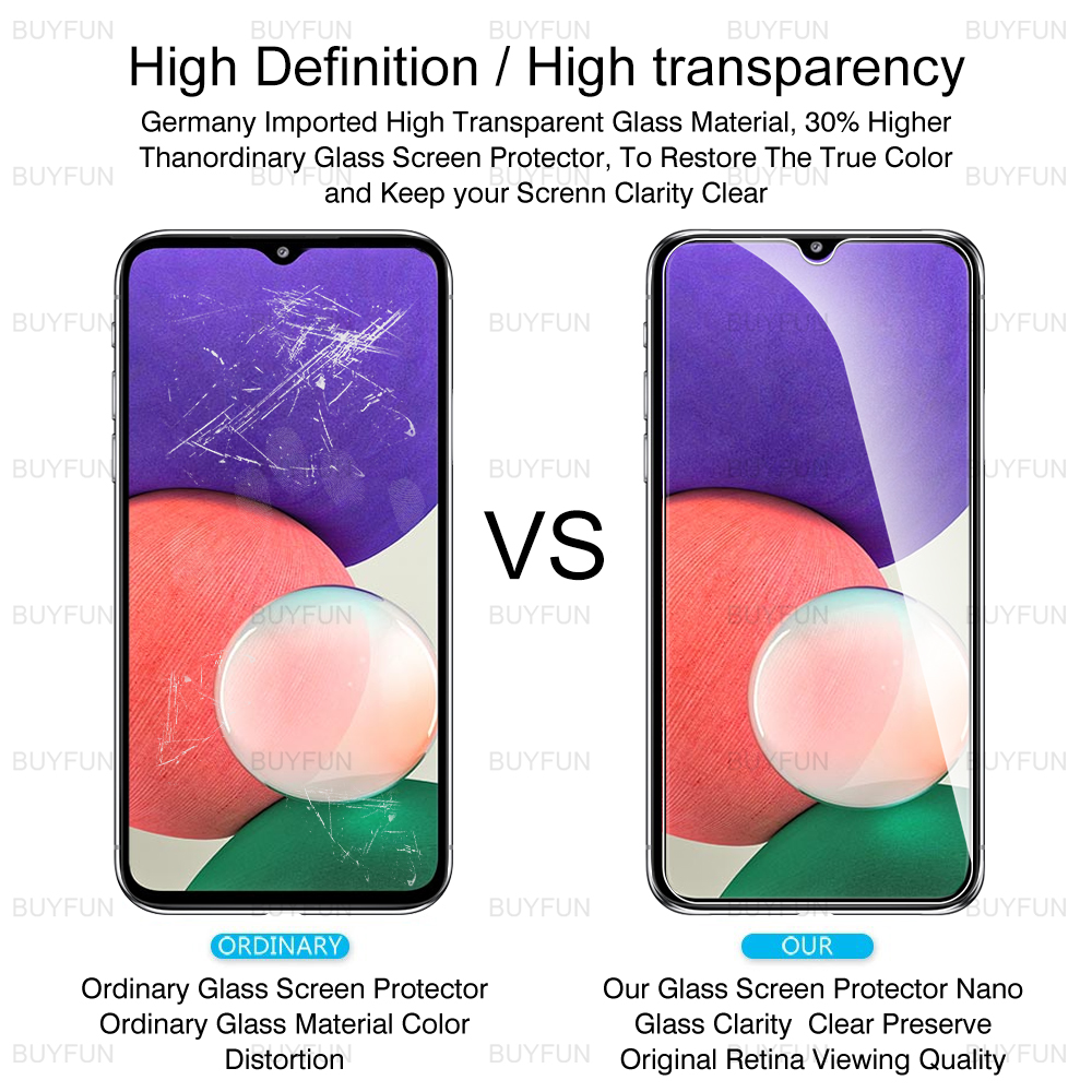 4 Stuks Volledige Cover Beschermende Glas Film Voor Samsung Galaxy A22 5G Gehard Glas Screen Protector Voor Samsung Samsun een 22 22A A22