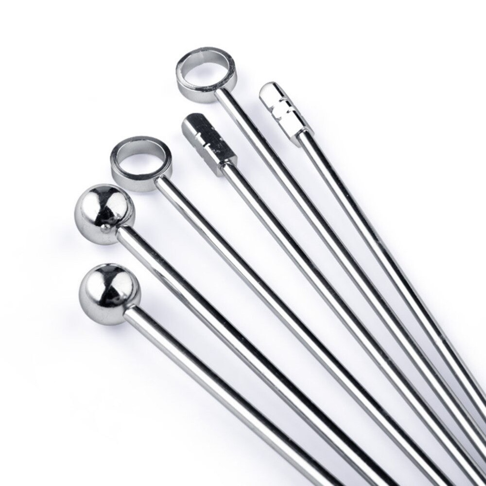 8pcs Stainless Steel Cocktail Picks Practical Fruit Pick Useful Stirring Stick Party Supplies for Home Bar (Head)