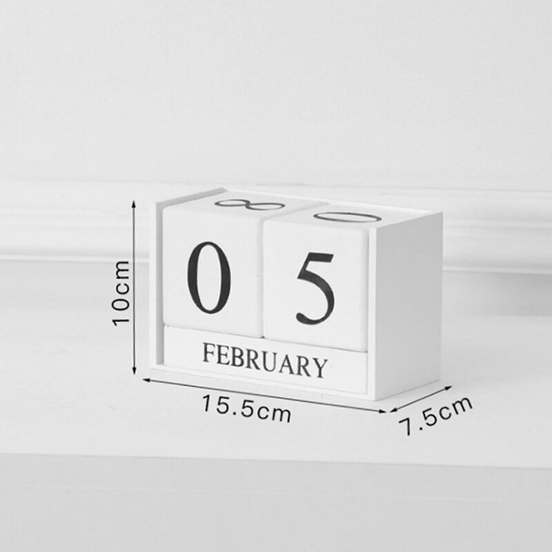 Calendario de mesa de madera decoración de encimera calendario blanco decoración de la tienda de la Escuela de la Oficina del hogar