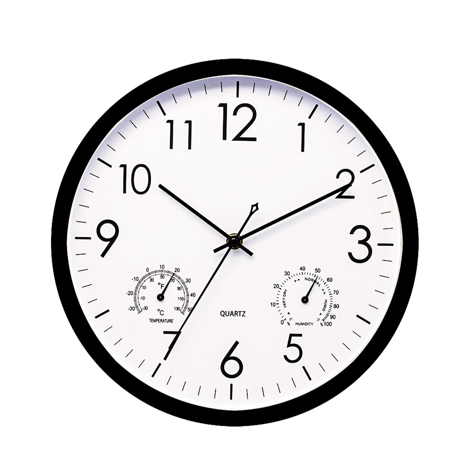 12inch Battery Operated Home Decoration Large Round Temperature Humidity Office Wall Clock Hanging Kitchen Livingroom Garden
