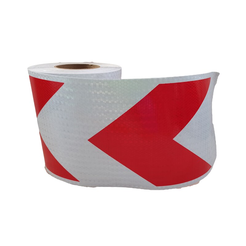 20cm*5m Car Reflective Stickers Safety Mark Reflective Strips Warning Stickers Tape Exterior Warning Strip Protect: Red-white arrow