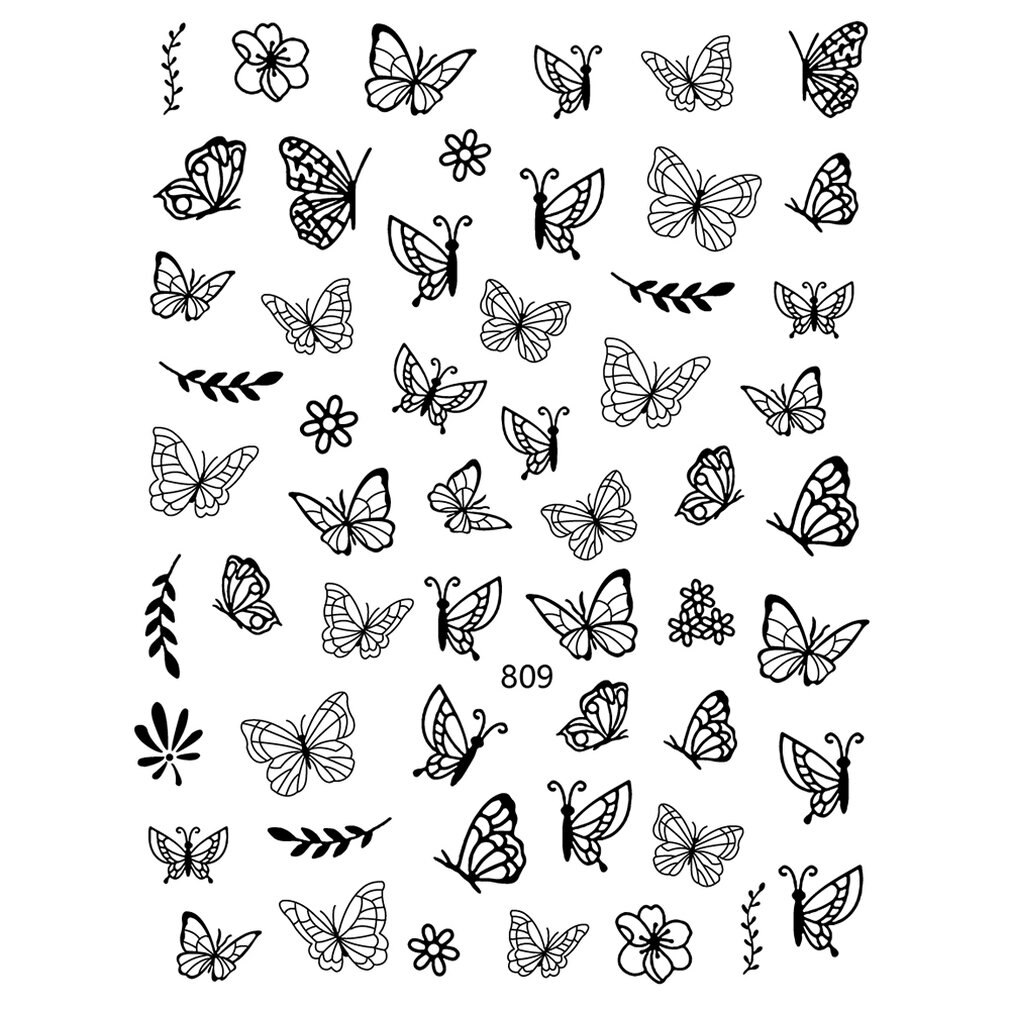 Søm sommerfugl klistermærke 3d klistermærker søde sommerfugl søm klistermærker vandtæt forskønne negle diy skabelon klistermærker: Y93