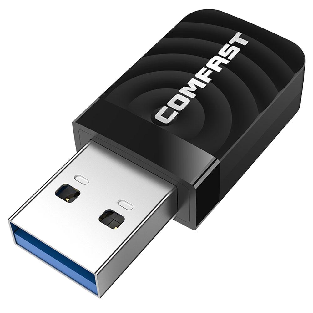 Comfast Usb Draadloze Netwerkkaart 1300Mbps Ethernet Wifi Adapter Dongle Receiver 802.11 B/G/N Dual Band voeding Poort