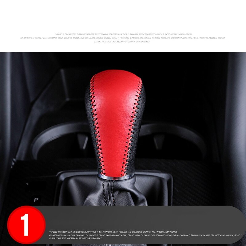 TopAuto Hand-Gestikt Leer Shift Head Cover Versnellingspook Beschermhoes Voor Mazda Cx-30