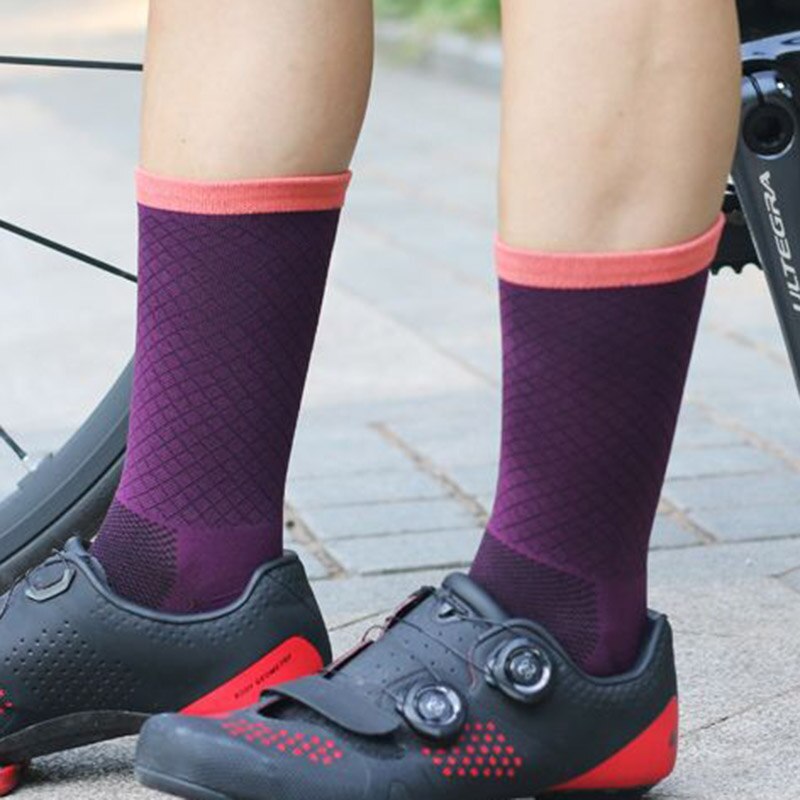 1 Paar Dunne Fitness Sokken Ademende Zweet Absorberende Mid Sokken Voor Fietsen Hardlopen