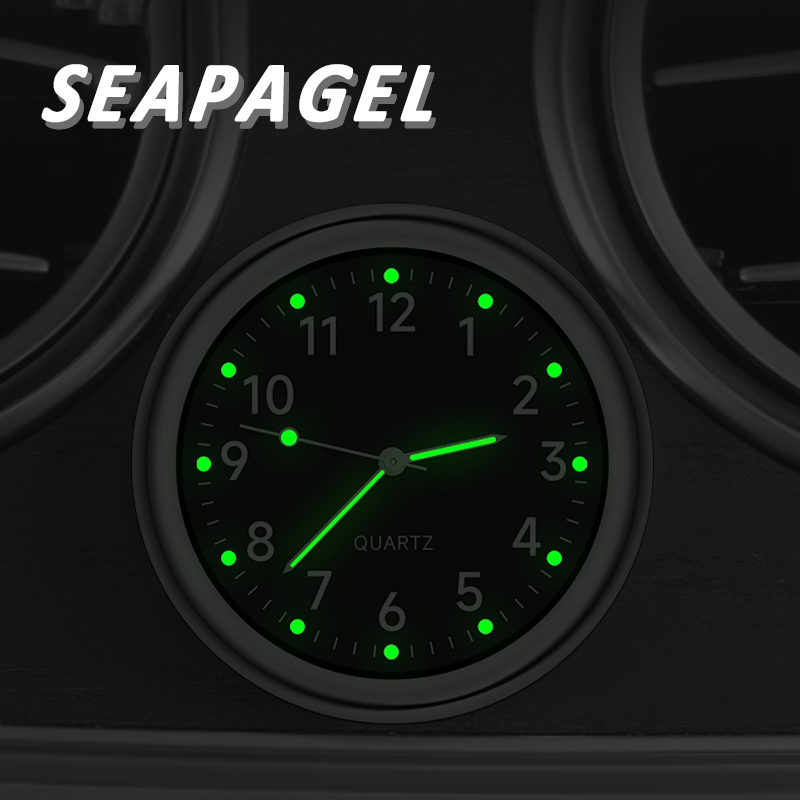 Reloj del tablero de la salida de aire del automóvil, accesorios de decoración noctilucentes electrónicos adhesivos para el coche