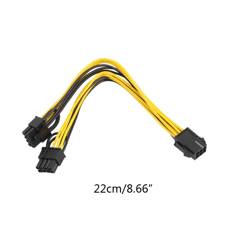 6-pin Female to Dual 8-pin Male Graphics Card Connector PC Power Cable,Splitter Extension Cord Wire for Graphic Card CPU