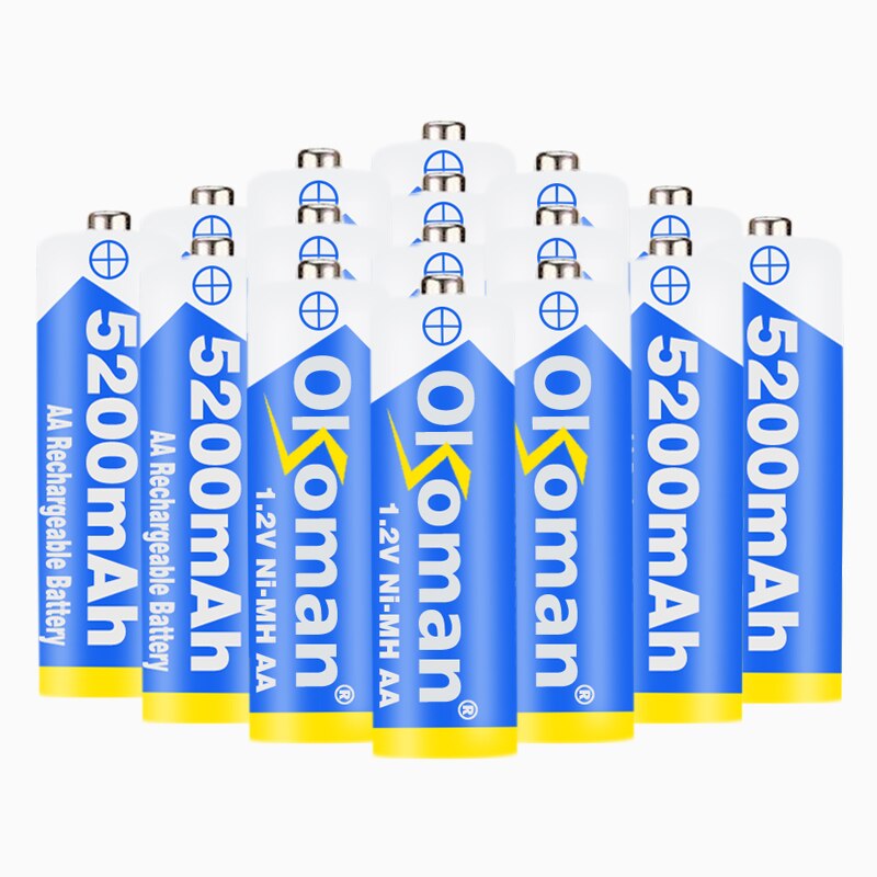 Original Battery AA 5200mAh 1.2V NI-MH for Camera Flashlight Toy Pre-Charged Rechargeable Batteries Electrical Appliances