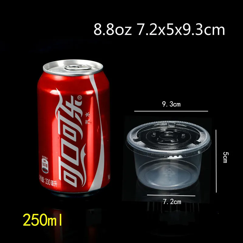 Vasos desechables de plástico para pudín, recipientes pequeños de plástico con tapa, para postre, boda, de cumpleaños, 1/2/3/4/5/6/8/10oz, 100 piezas: Multicolor