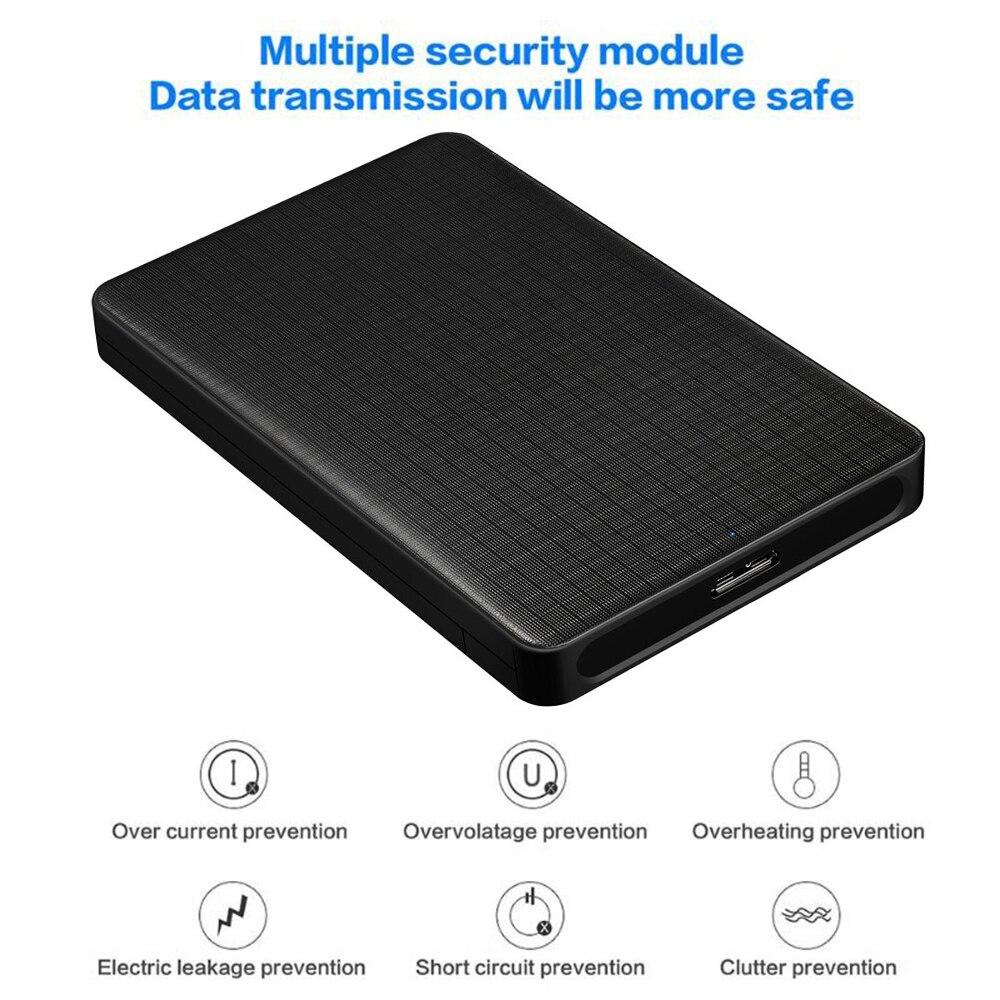 Moda abs 2.5 &quot;usb 3.0 sata caixa hdd, disco rígido externo hdd capa preta