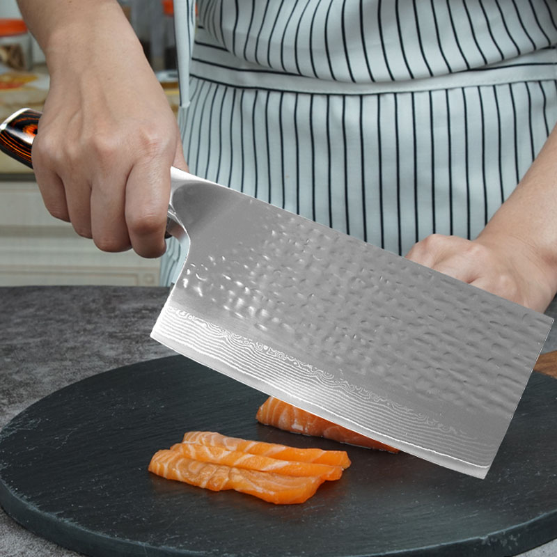 Japan køkken køkken knive damaskus stål skive kniv fisk slagter kniv kinesisk spaltemaskine