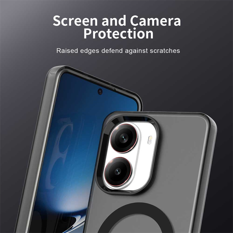 Matte Magnetic Back Cover For Xiaomi Poco X7 Pro 5G PC Soft Frame Magsafe Wireless Charging Case For Pocco Poko Little X7 X 7Pro