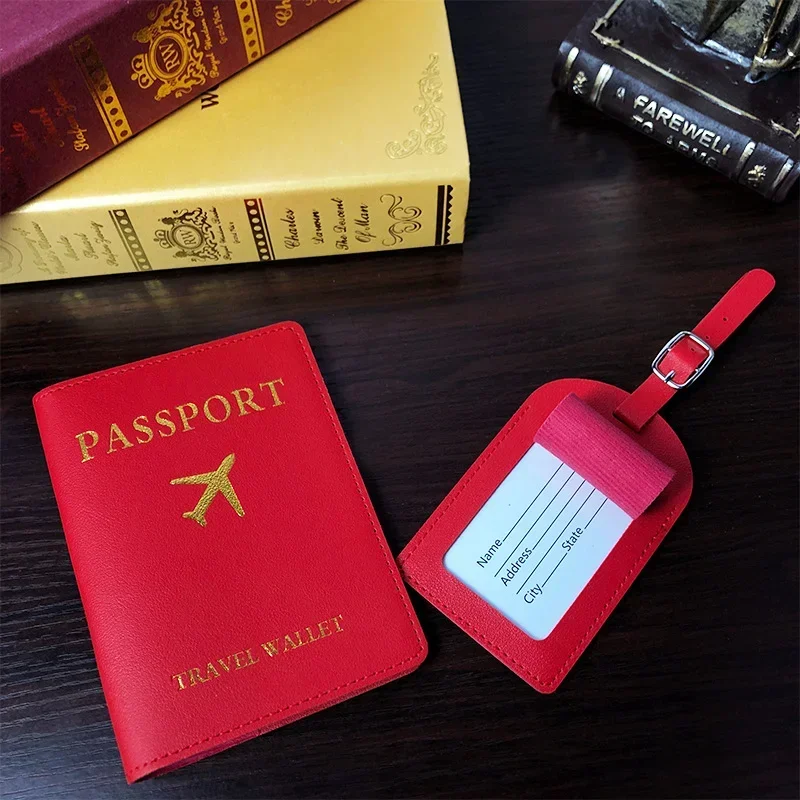 Reise Koffer Tasche Zubehör Leder Gepäck Stichworte Reisepass Abdeckung Ich würde Karte Adresse Name Halfter Etikett Gepäck Internat Tasche Stichworte