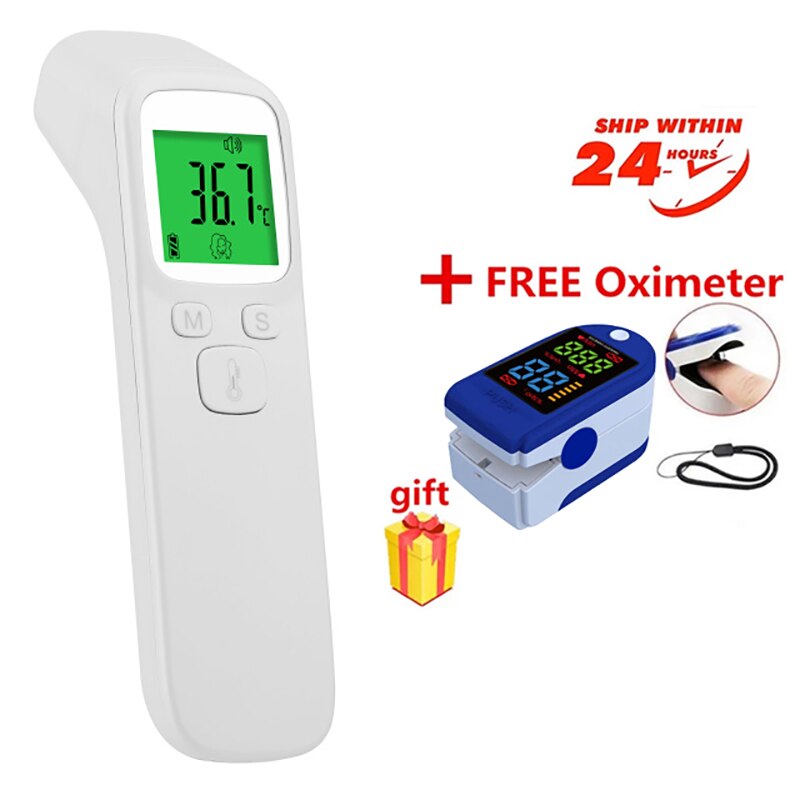 Fingertip Pulse Oximeter OLED Display Finger Clip Oximetro HRV SpO2 PR PI Respiratory Rate Sleep Monitor + Infrared Thermometer: Army Green