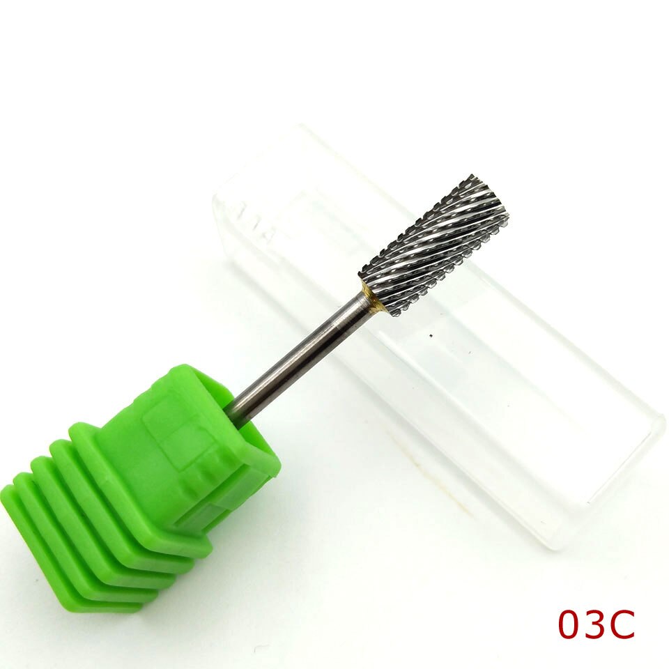 Hytoos 7 Size Vat Tungsten Carbide Nail Drill Bit 3/32 &quot;Rotary Frees Manicure Bits Boor Accessoires Nail Gereedschap: 03C