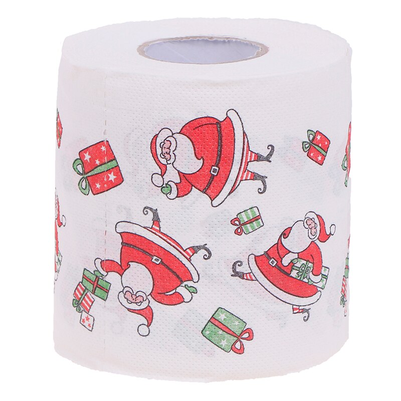1pc Christmas Table Napkin Home Santa Claus Bath Toilet Roll Paper Xmas Decor Tissue: CG