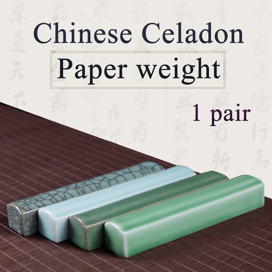 1 paar Keramische Papier gewicht Chinese Celadon Papier-gewicht Art Schilderen supply