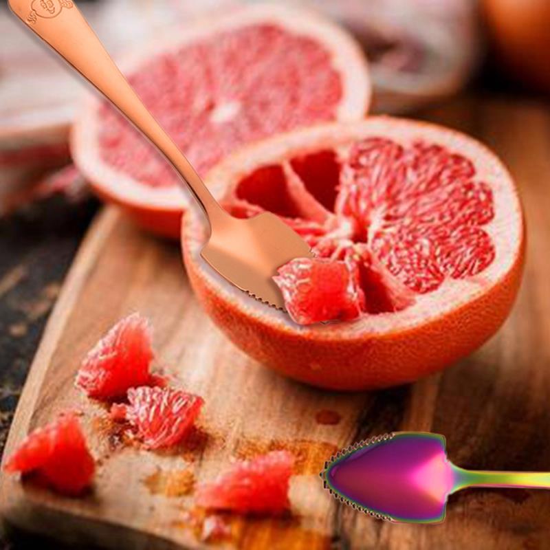 Juego de cucharas de pomelo, cuchara creativa de acero inoxidable para raspar fruta, cuchara de postre, vajilla de cocina, 4 Uds.