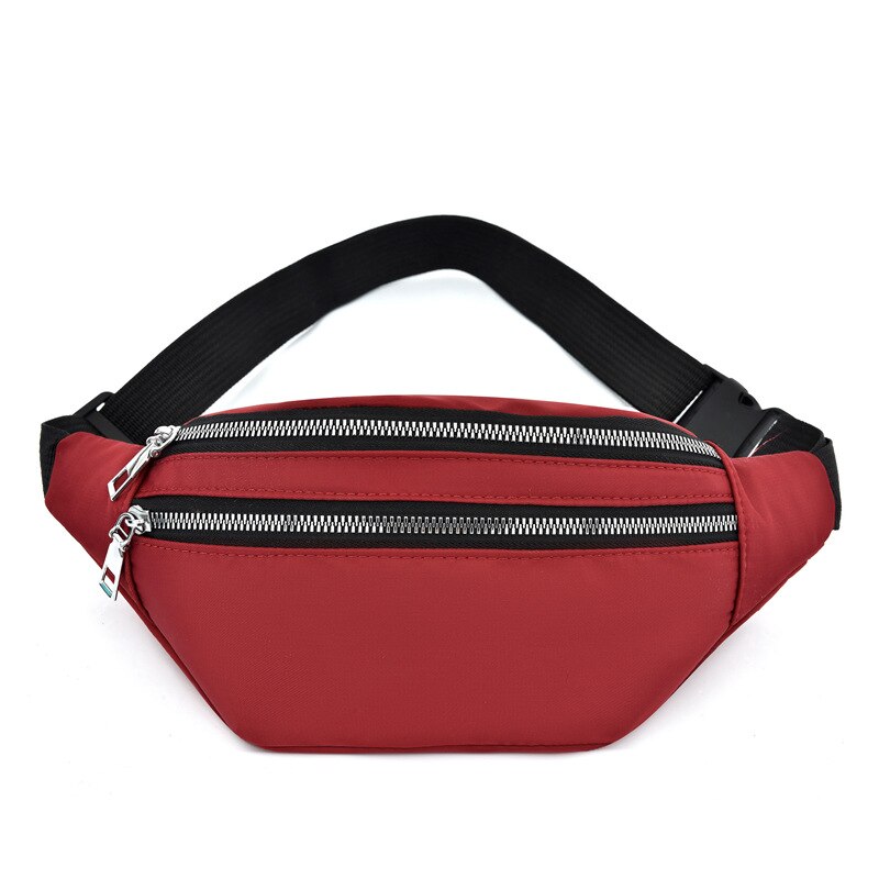 Fanny pack for kvinner vanntette lommebager damer bumsekk reise sport crossbody brystvesker unisex skulder hofteveske: Rød