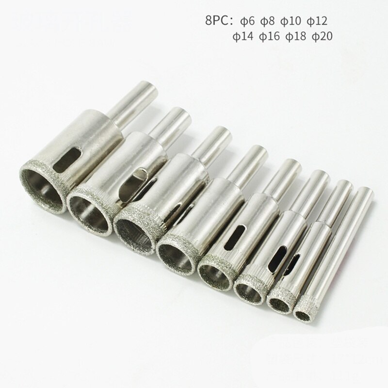 15pcs/set Ceramic Flower Pots Hole Drilling Bit Set Hole Drill Bit Kit for Ceramic Diamond Glass Marble 6-50mm In Stock: 8Pcs