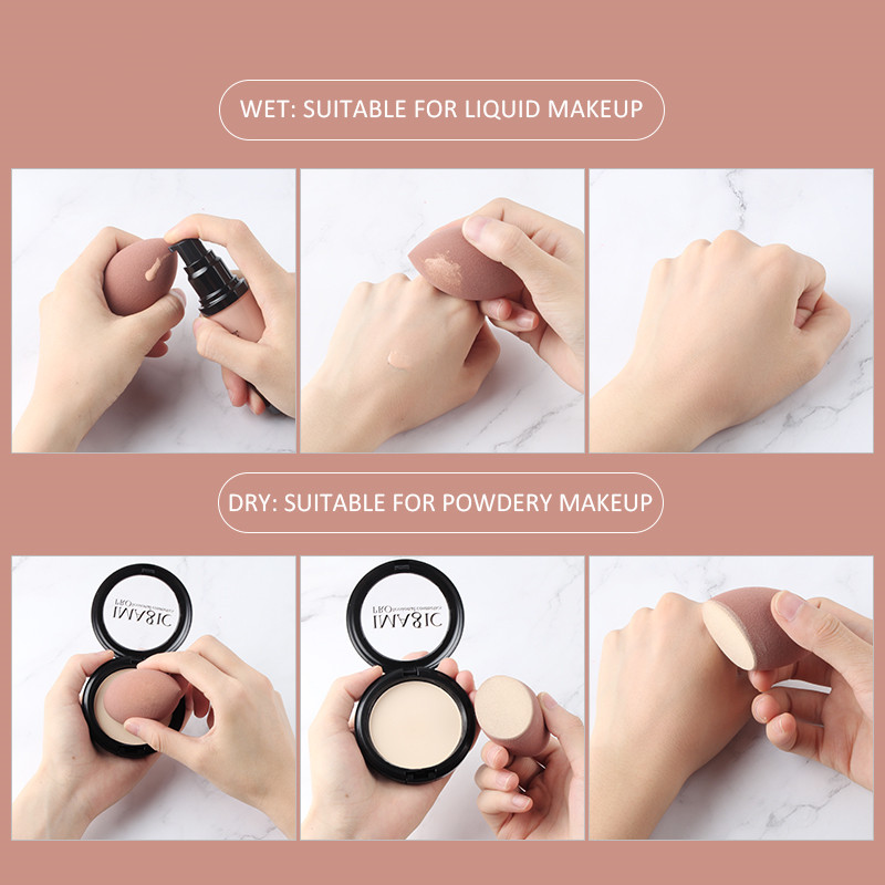 Puff cosmético en polvo para mujer, base de maquillaje esponja, belleza para maquillaje, herramientas y accesorios, forma de gota de agua, 1 ud.