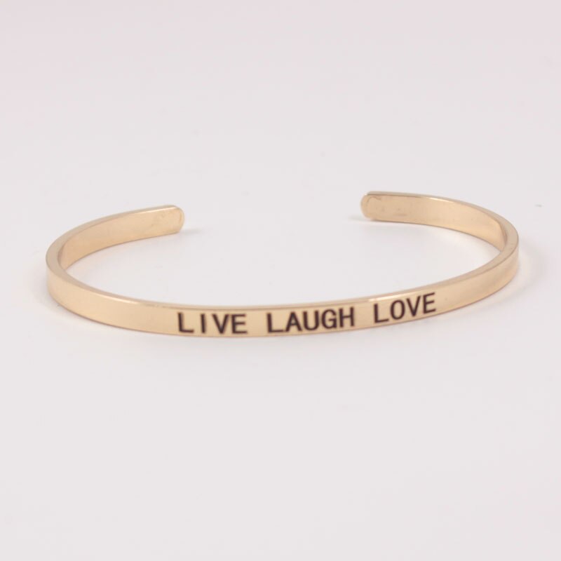 Cor de ouro inspirador mantra pulseiras pulseiras motivacional amigo incentivo jóias mantra pulseira para presente masculino