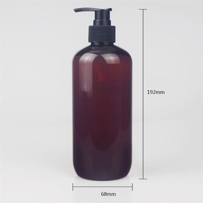 8 stk 500ml sæbedispenser shampoo pumpeflasker plast tomme flasker shower gel presseflasker til hotelhjem (brun)