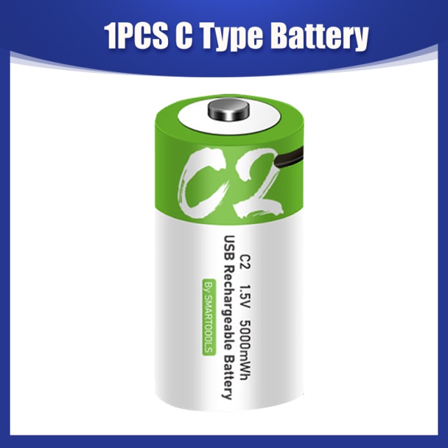 Piles au Lithium rechargeables Micro USB universel pour balayeuse, 1.5V, 5000mWh, lr14c, pour compteur d&#39;eau et de gaz, Radio Lipo C: 1PCS