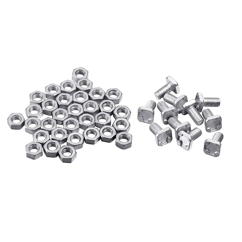 50 Packs Kas Moeren En Bouten Vierkante Kop Bouten Moeren Kas Reparatieset Onderdelen Vervanging Tuin