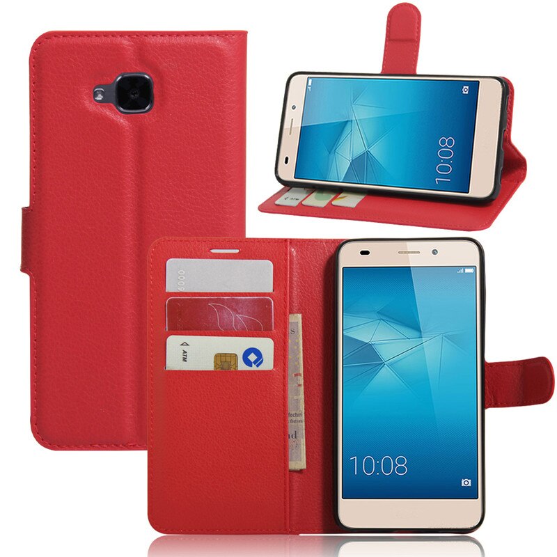 Para Huawei Honor 5C cartera caso cubierta del cuero del tirón PARA EL Huawei Honor 5 C 5C 5,2 TPU Shell Euro teléfono caso las cocas