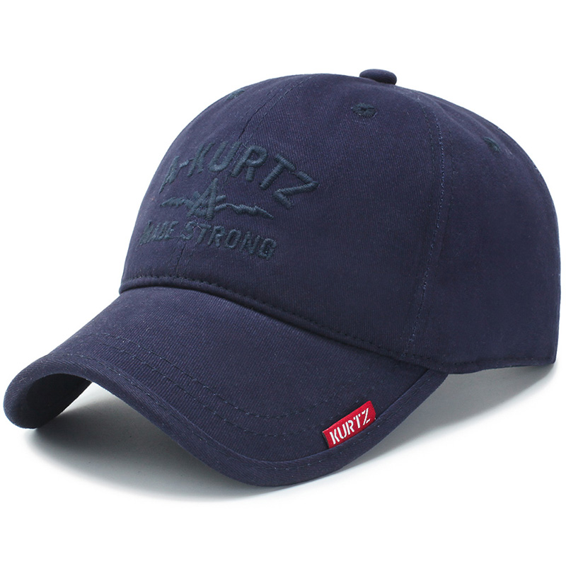 Unisex herre dame baseball cap justerbar snapback afslappet ren farve sport hip-hop sol hat: Marine blå