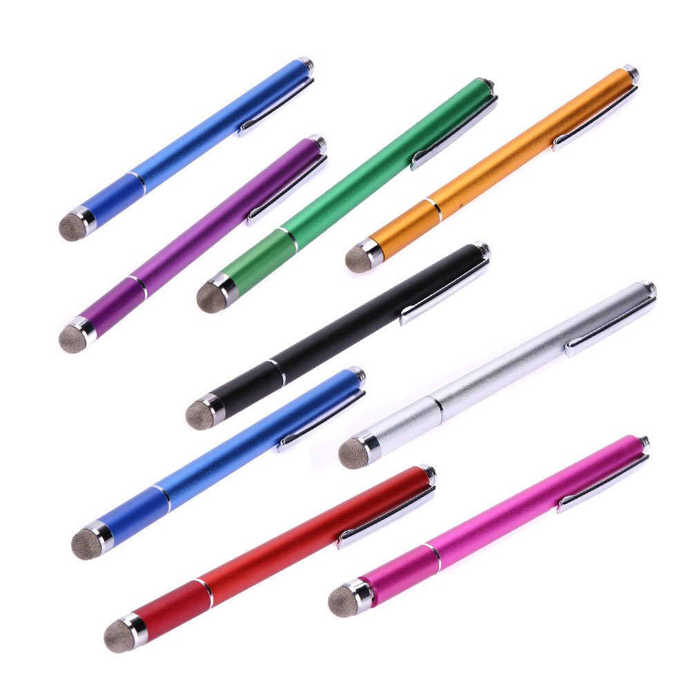 2 in 1 kapacitiv pen touch screen tegnepen stylus med ledende touch suger mikrofiber touch hoved til tablet pc