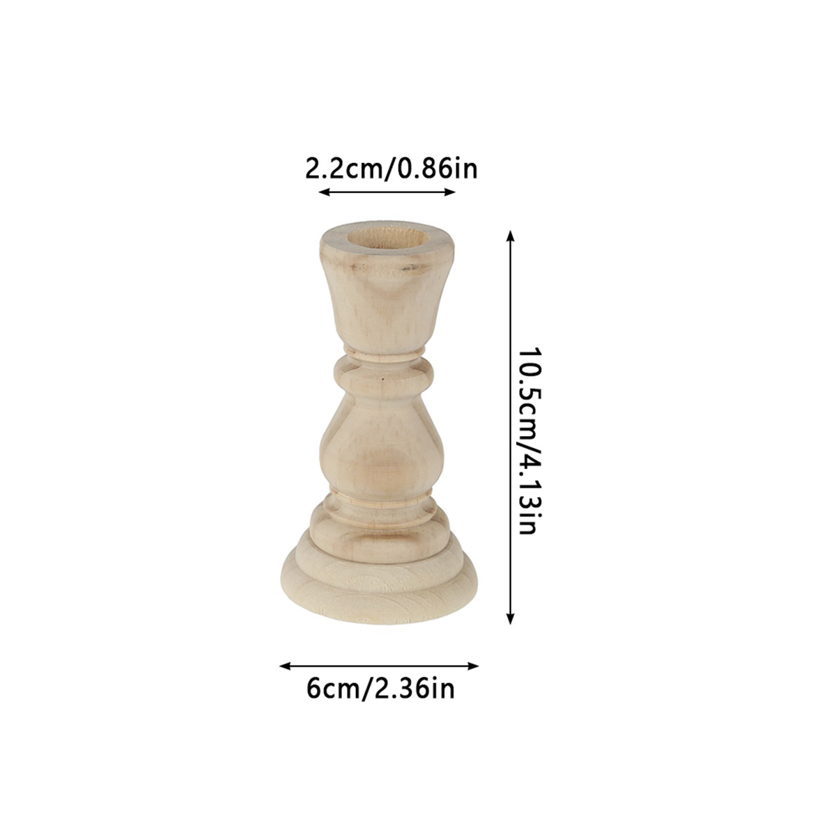 Wooden Candlesticks Unfinished DIY Classic Craft Candle Holders for Paint or Living Room Home Wedding Decorations: WHITE