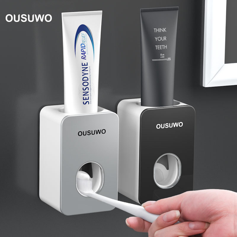 Automatische Tandpasta Dispenser Tandenborstelhouder Wandmontage Tandpasta Lui Dispenser Badkamer Accessoires Set