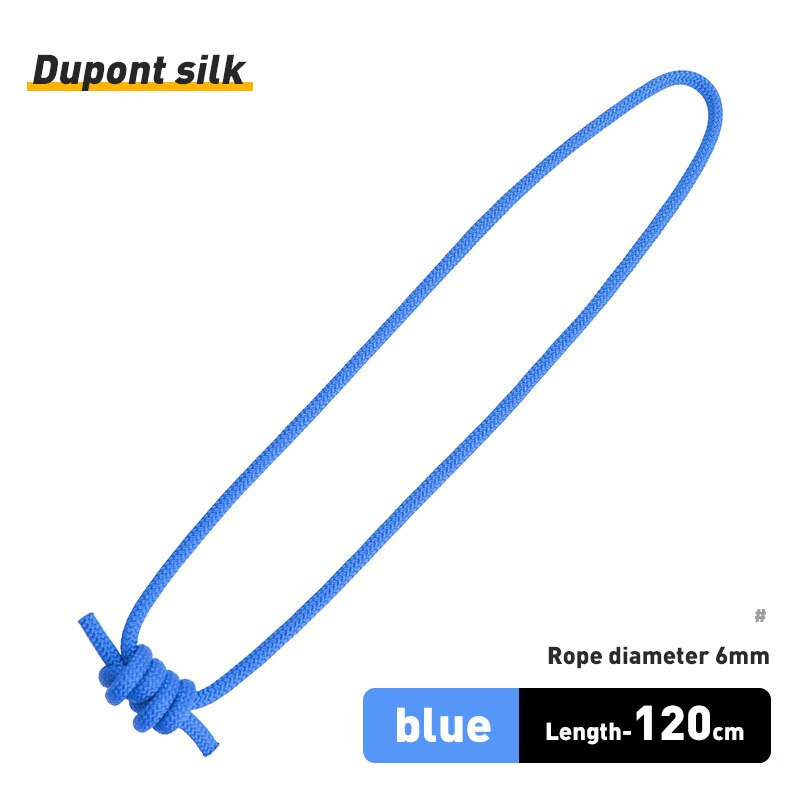 Xinda ao ar livre 6mm prusik corda 120cm comprimento acessório corda durável resistente ao calor poliéster náilon kevlar corda de escalada: Preto