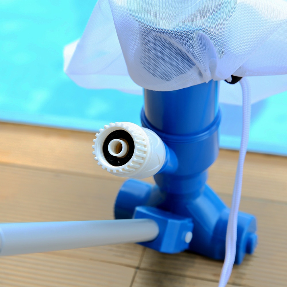 Pooldammsugningssats minidammsugare poolskimmer poolnät för rengöring av flytande skimmer pool bladnät simverktyg