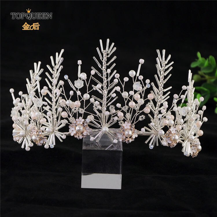 TOPQUEEN HP218-S Wedding hair tiara chinese bridal hair accessories handmade bridal crown and tiara diamond wedding headband: Default Title