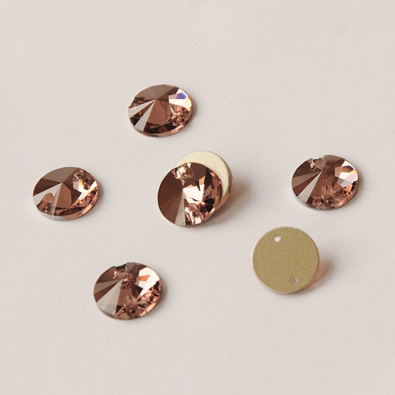 Licht Smoked Topaz 3200 Rivoli Strass Glas Naaien Strass Naaien Stenen Voor Diy Jurk Kleding Ambachten Arts: 12mm 20pcs