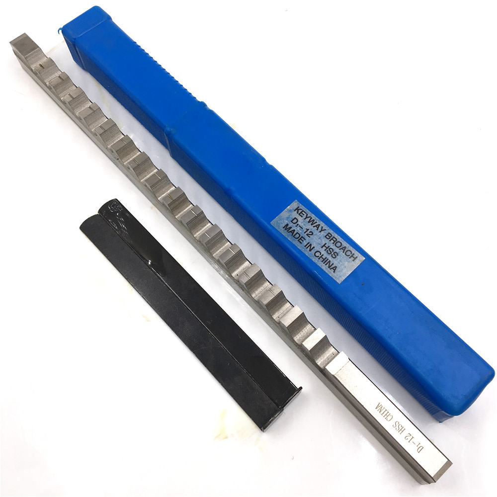 12mm D Push Type Keyway Broach Cutter &amp; Shim HSS High Speed Steel CNC Cutting Tool with Shims