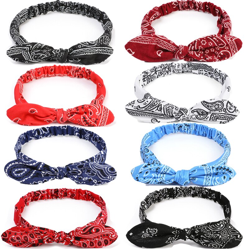 Bandeau élastique à nœud croisé pour femmes, style Boho, imprimé doux et solide, style Vintage, Turban, bandana, accessoires pour cheveux