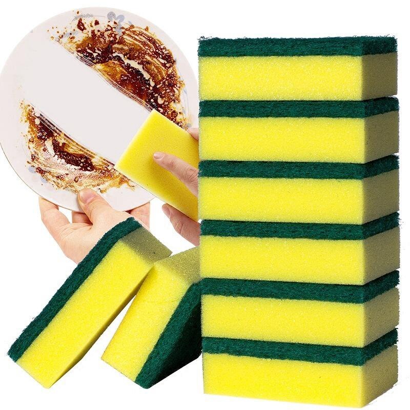 High Density Sponge Kitchen Cleaning Tools Washing Towels Wiping Rags Sponge Scouring Pad Microfiber Dish Cleaning Cloth Sponges