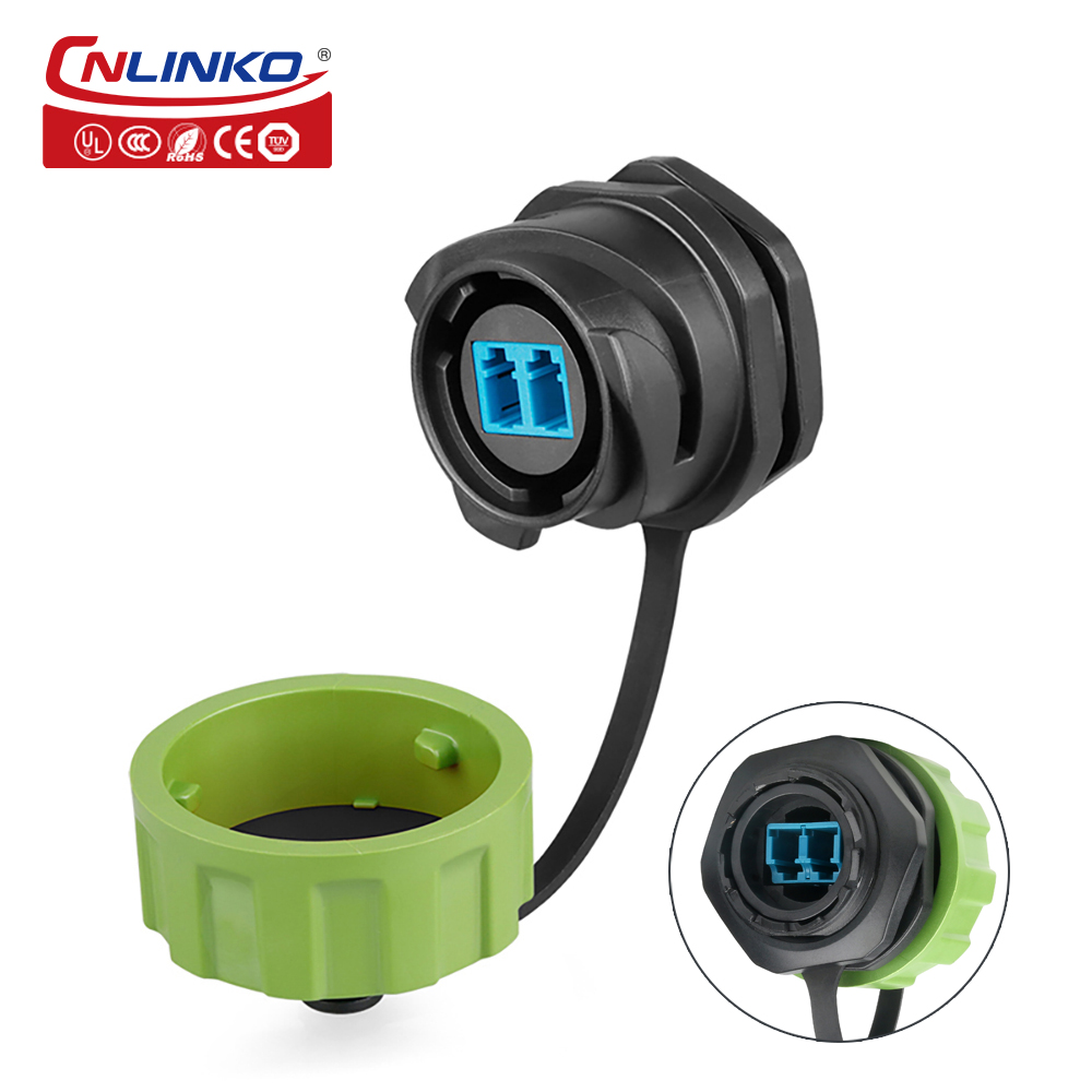 CNLINKO LC to LC Optical Fiber Connector IP68 Waterproof Single Mode Fiber Optic M24 Industrial Computer System Signal Connector: Lavender