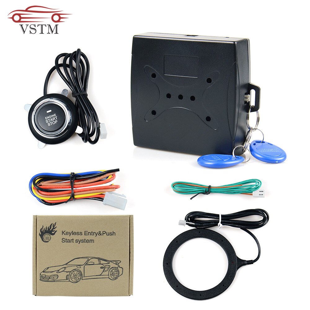 Ignition Switch Keyless Entry System Starter Anti-theft System Auto Car Alarm Start Stop Engine Starline Push Button RFID Lock