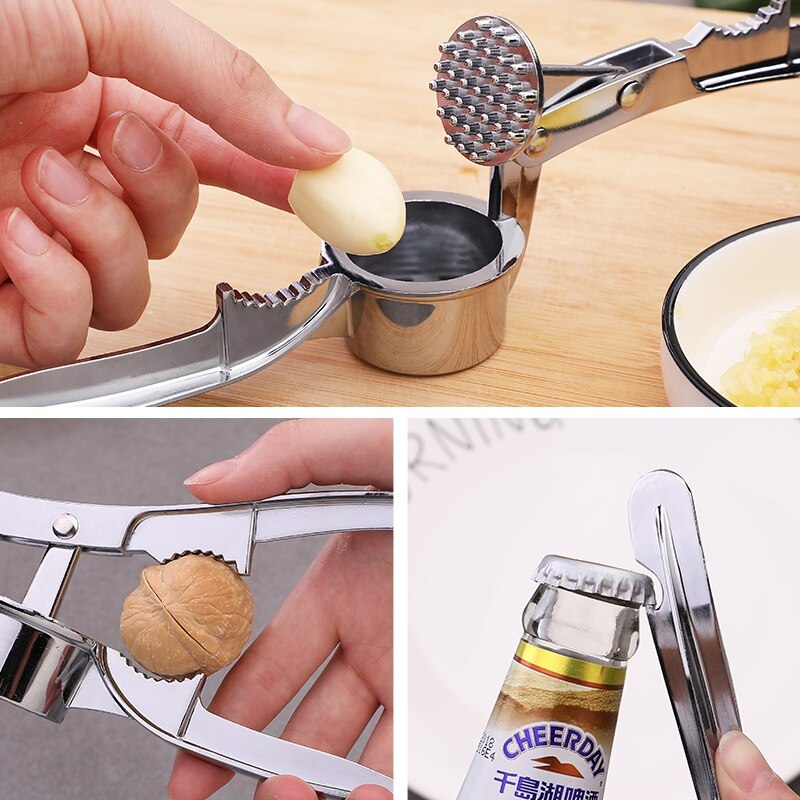 Kitchen Stainless Steel Garlic Press Crusher Home Cooking Vegetables Ginger Squeezer Masher Handheld Ginger Garlic Mincer Tools