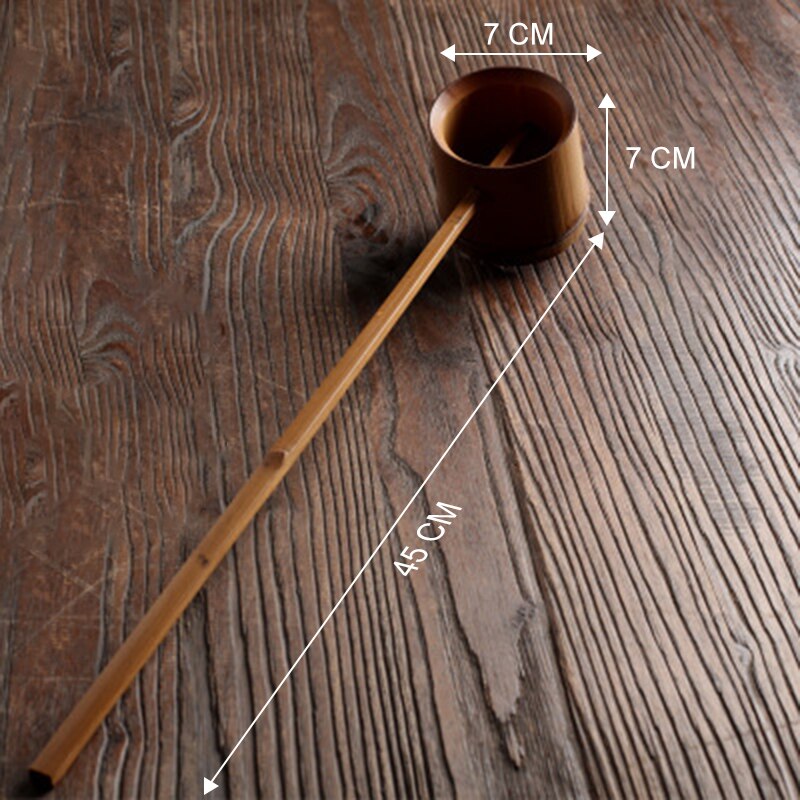 Lang håndteret bambus rod vand scoop kulsyreholdige madlavningsredskaber bordservice køkkenudstyr til te kung fu te værktøjer