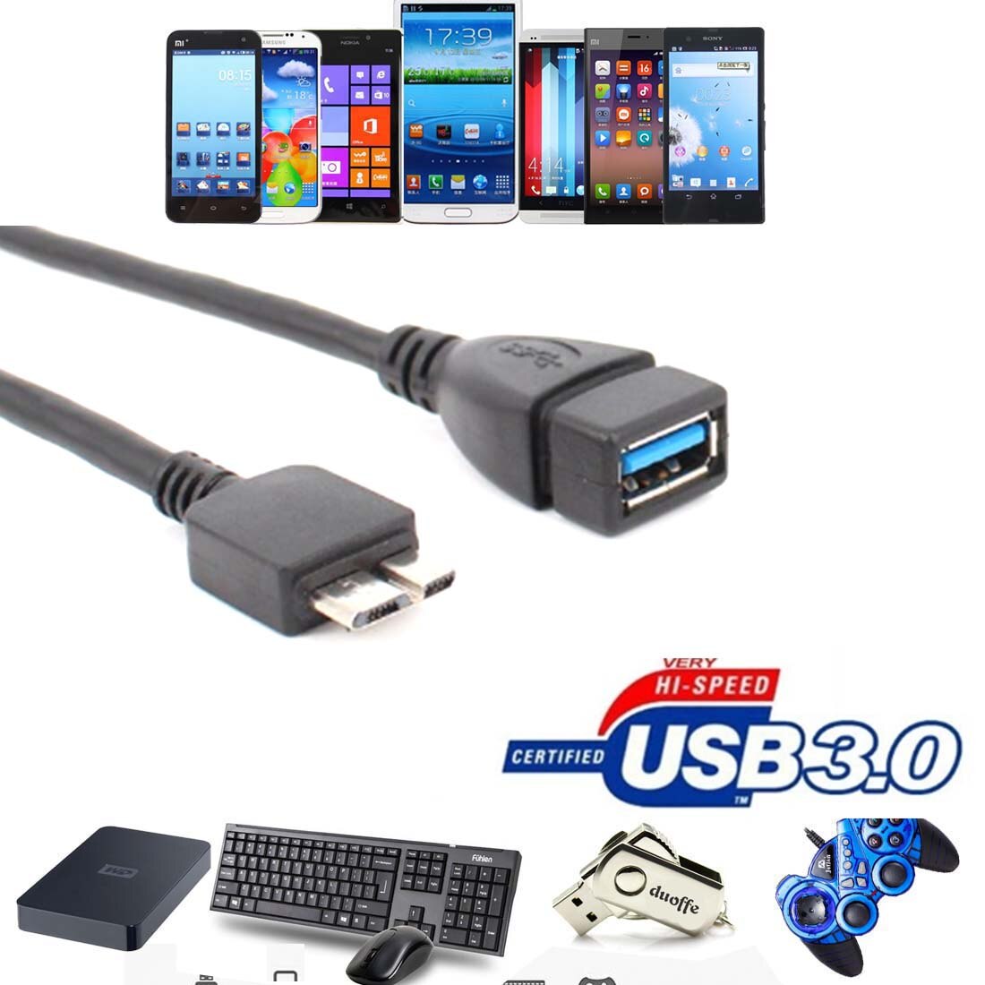Micro USB3.0 OTG Host Cable Adapter For Nokia Lumia 2520 levono thinkpad8 Phone