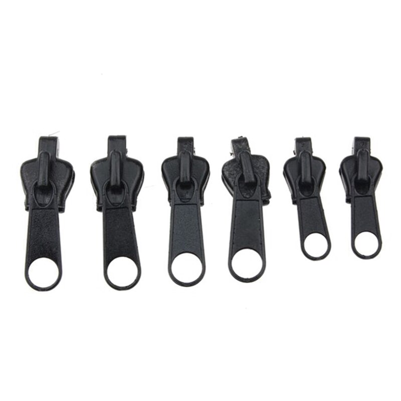 6Pcs/Kit Multifunctionele Rits Hoofd Universal Instant Fix Rits Reparatie Fastener Vervanging Kledingstuk Naaien Rits Puller Hoofd