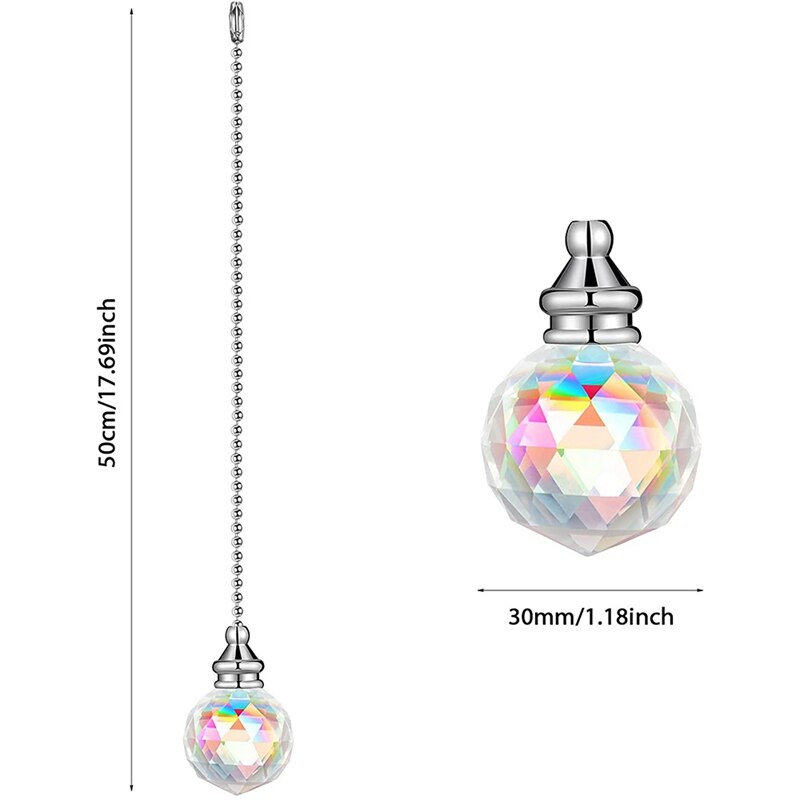 4 Pieces Artificial Crystal Pendant Ceiling Fan Pull Chain Ceiling Fan Chain Extender for Ceiling Light Fan Desk Lamp