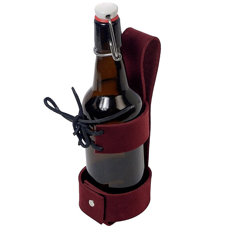 Steampunk Lederen Bierfles Holster Viking Kolf Mok Riem Pouch Carry Wijn Water Bekerhouder Drink Kan Caddy Bag Larp accessoire