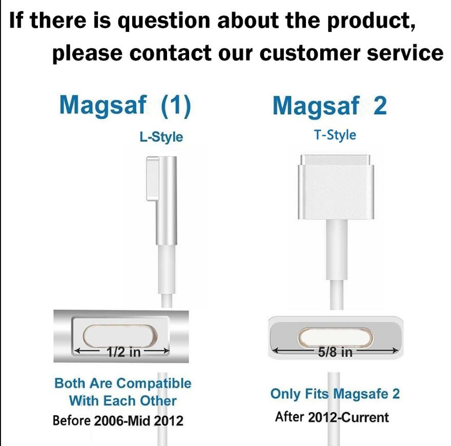 A1466 A1278 A1502 A1398 A1286 A1465 Power Adapter For Macbook Air Pro 45W 60W 85W Magsaf* 2 1 Magnetic Power Adapter Charger